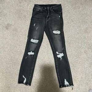 Risen high rise ankle straight jean